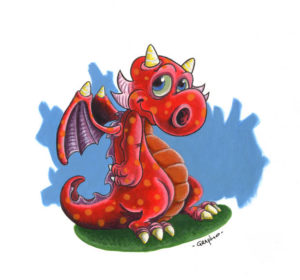 Dragon, Acryliques sur carton.